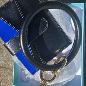 ZRTARY Wristlet Card Wallet Tassel Keyring NIB with dust bag Cobalt/Black